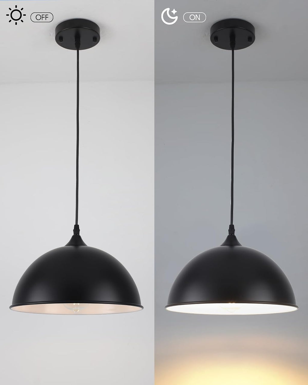 2-Pack Farmhouse Dome Pendant Lights