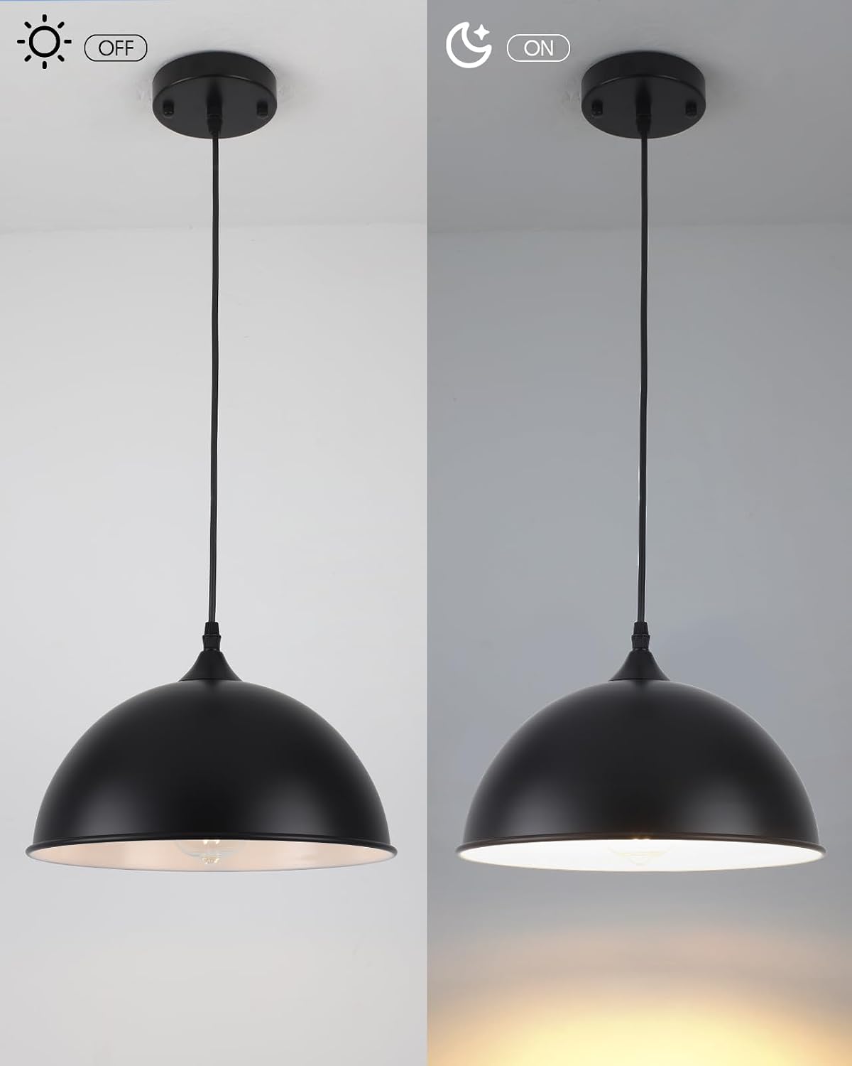 2-Pack Farmhouse Dome Pendant Lights