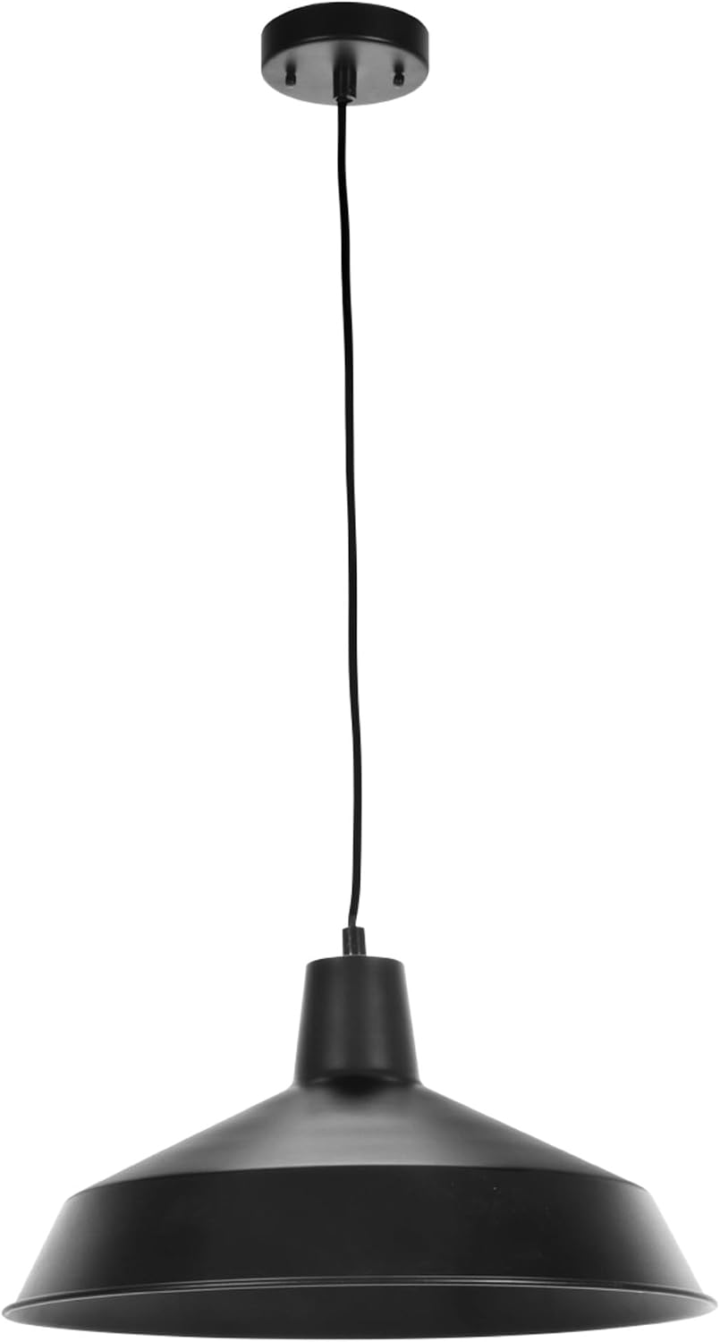 Industrial Matte Black Warehouse Pendant Light