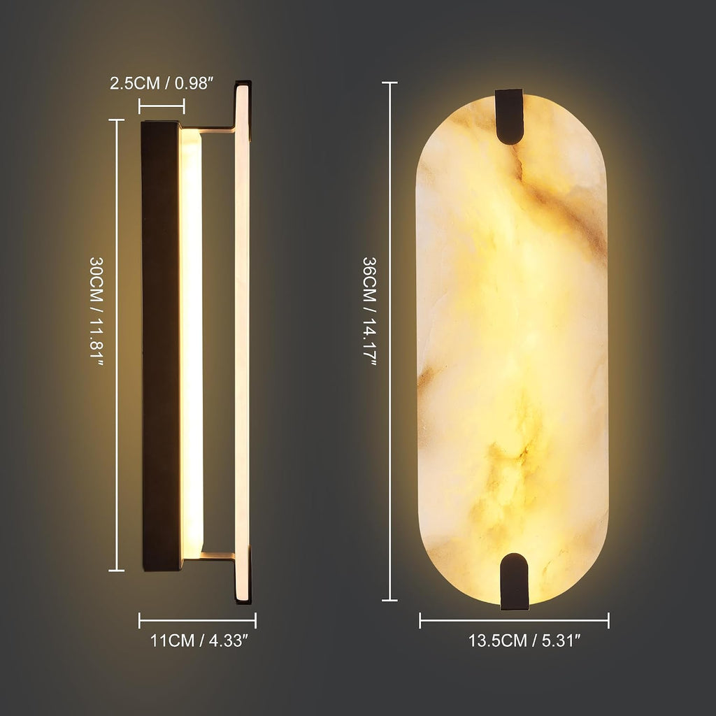 Black Alabaster Marble Wall Sconce