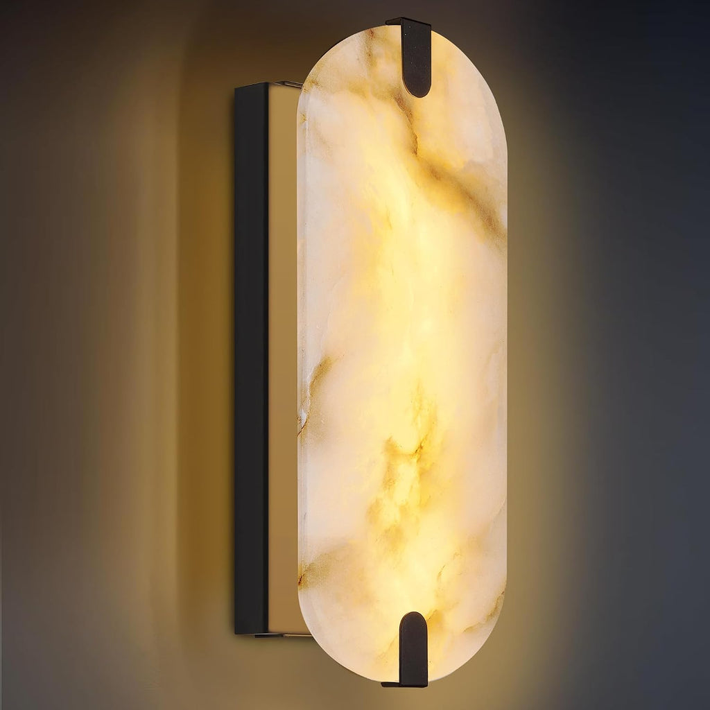 Black Alabaster Marble Wall Sconce