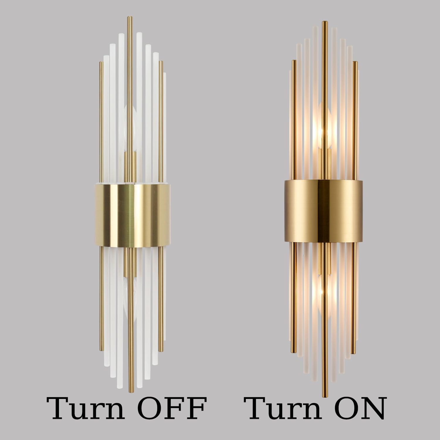 2-Pack Gold Crystal Wall Sconces