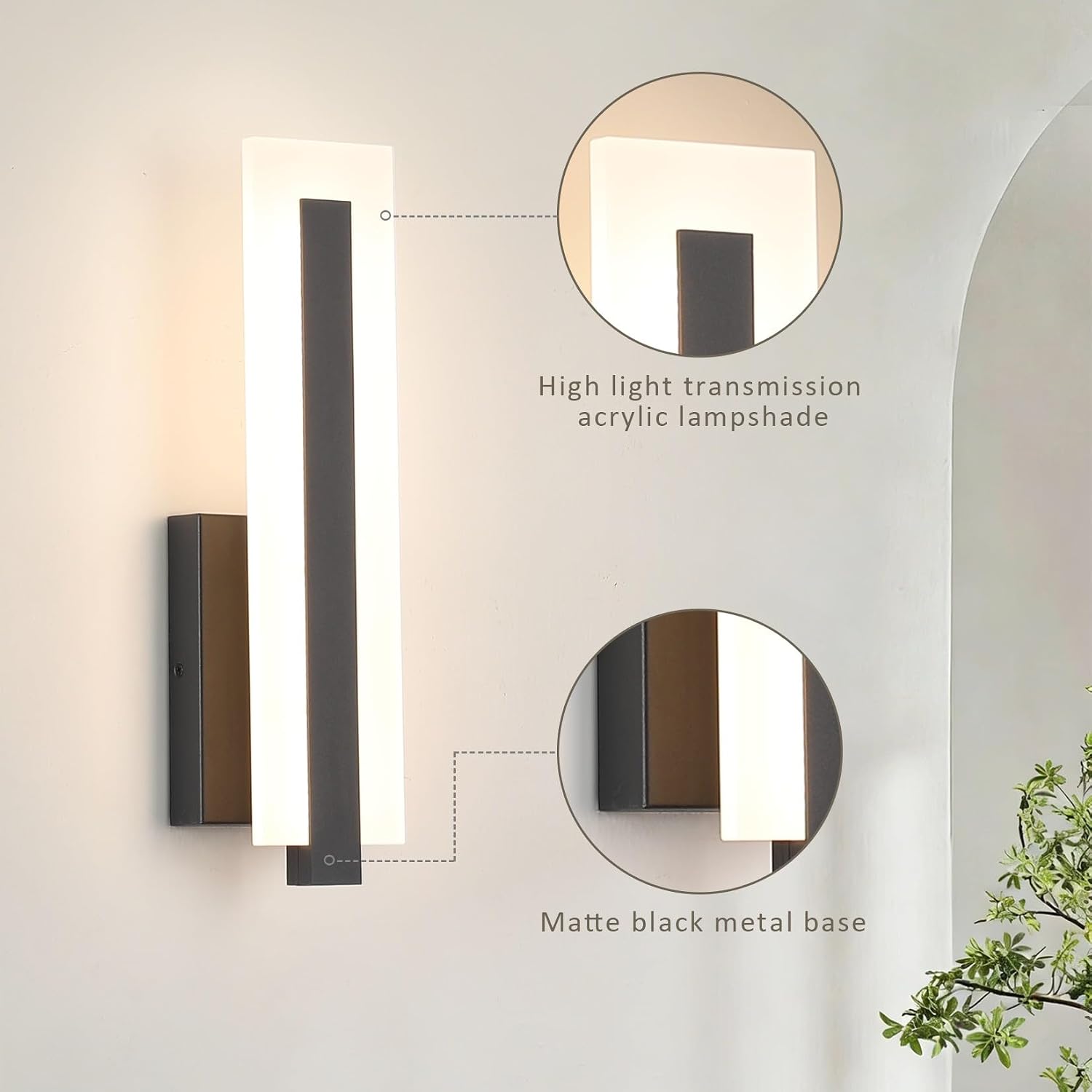 2-Pack Dimmable LED Up Down Wall Sconce