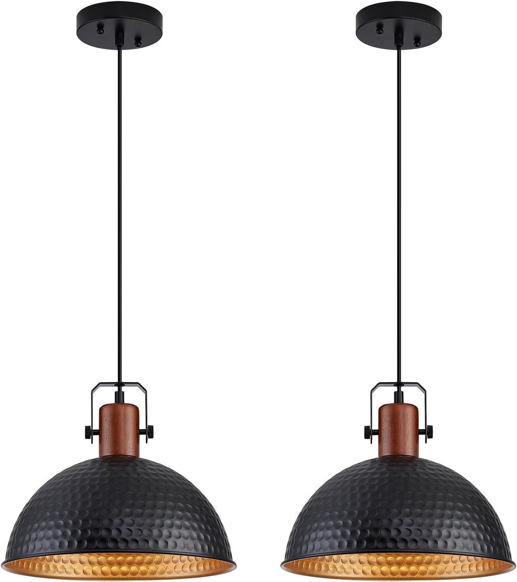 Industrial Hammered Dome Pendant Lights 2-Pack