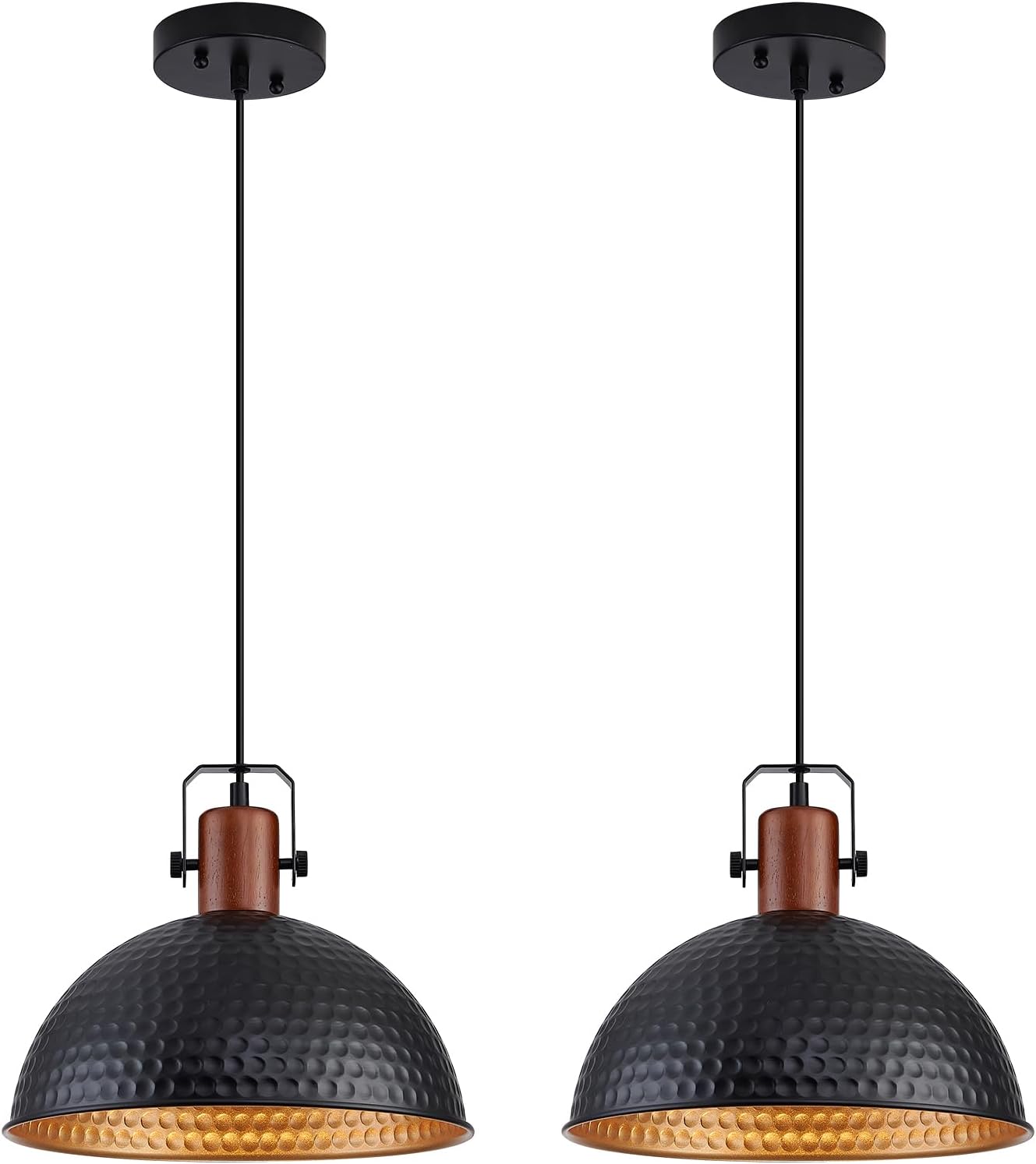Industrial Hammered Dome Pendant Lights 2-Pack