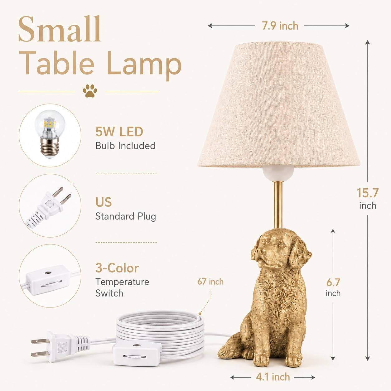 Golden Retriever Dog Decor Table Lamp