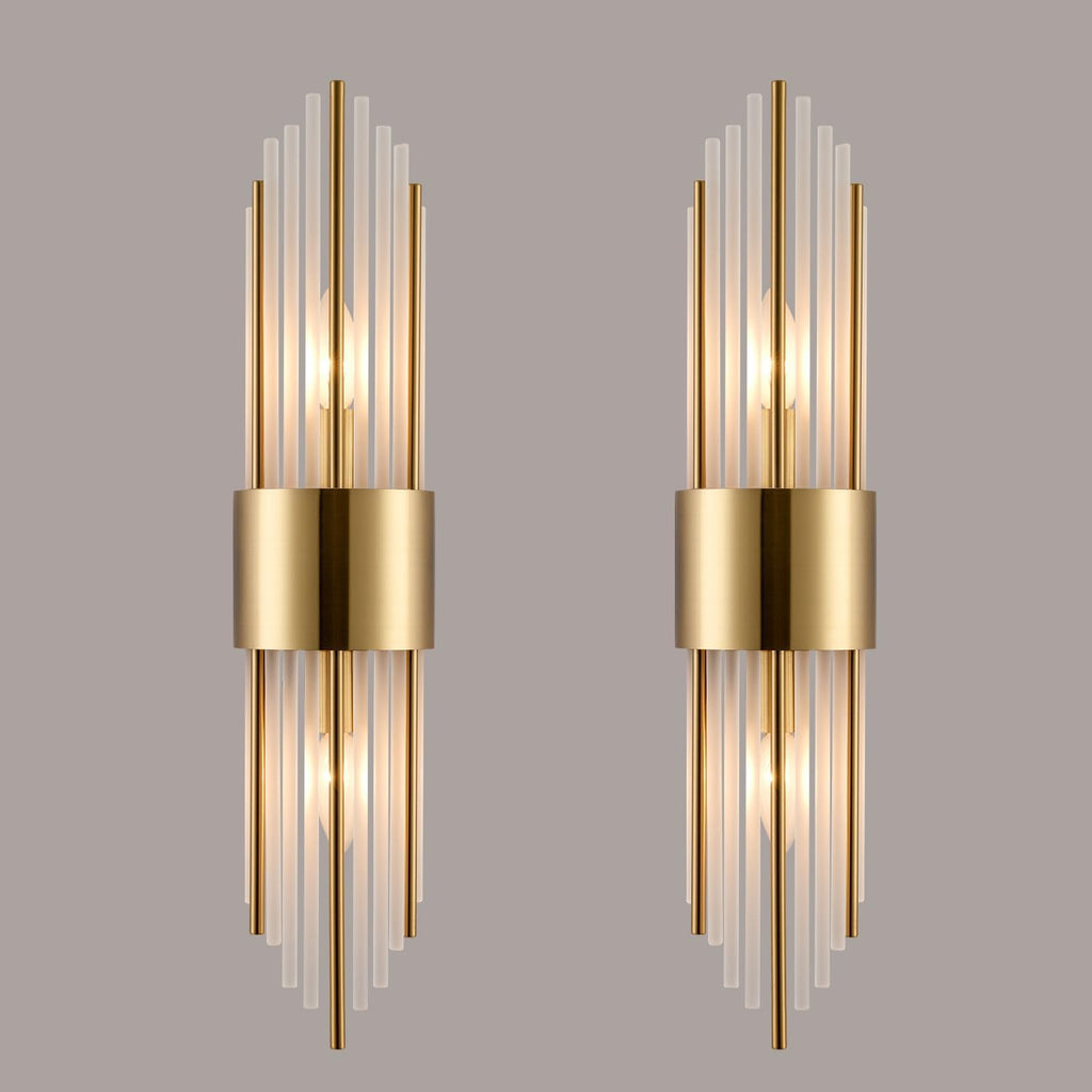 2-Pack Gold Crystal Wall Sconces