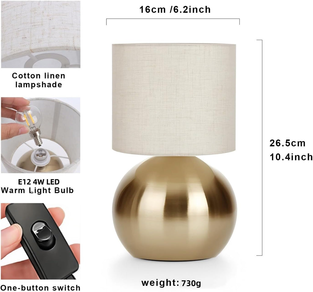 Golden Linen Shade Table Lamp