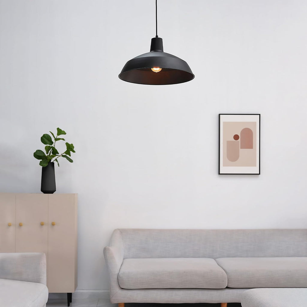 Industrial Matte Black Warehouse Pendant Light