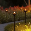 4-Pack Rust Iron Ball Solar Stake Lights