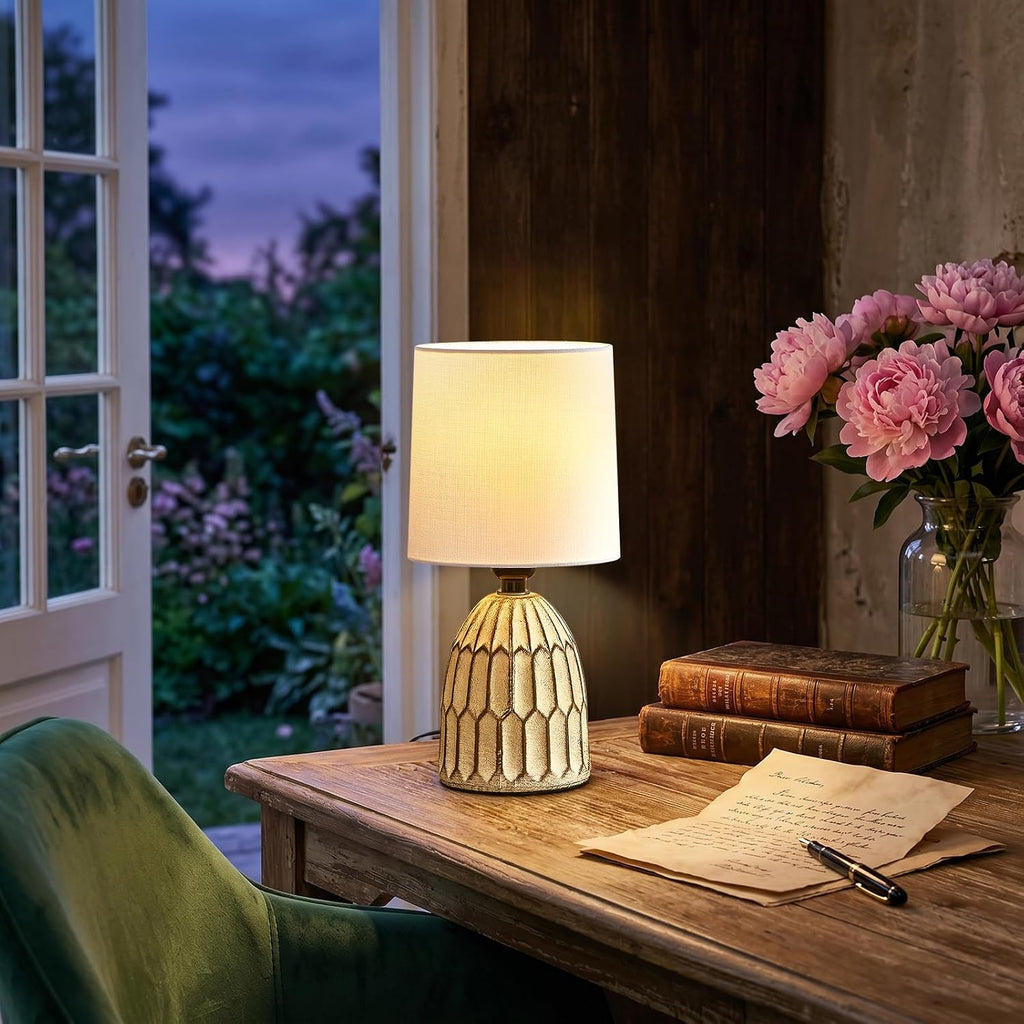 Boho Farmhouse Ceramic Table Lamp