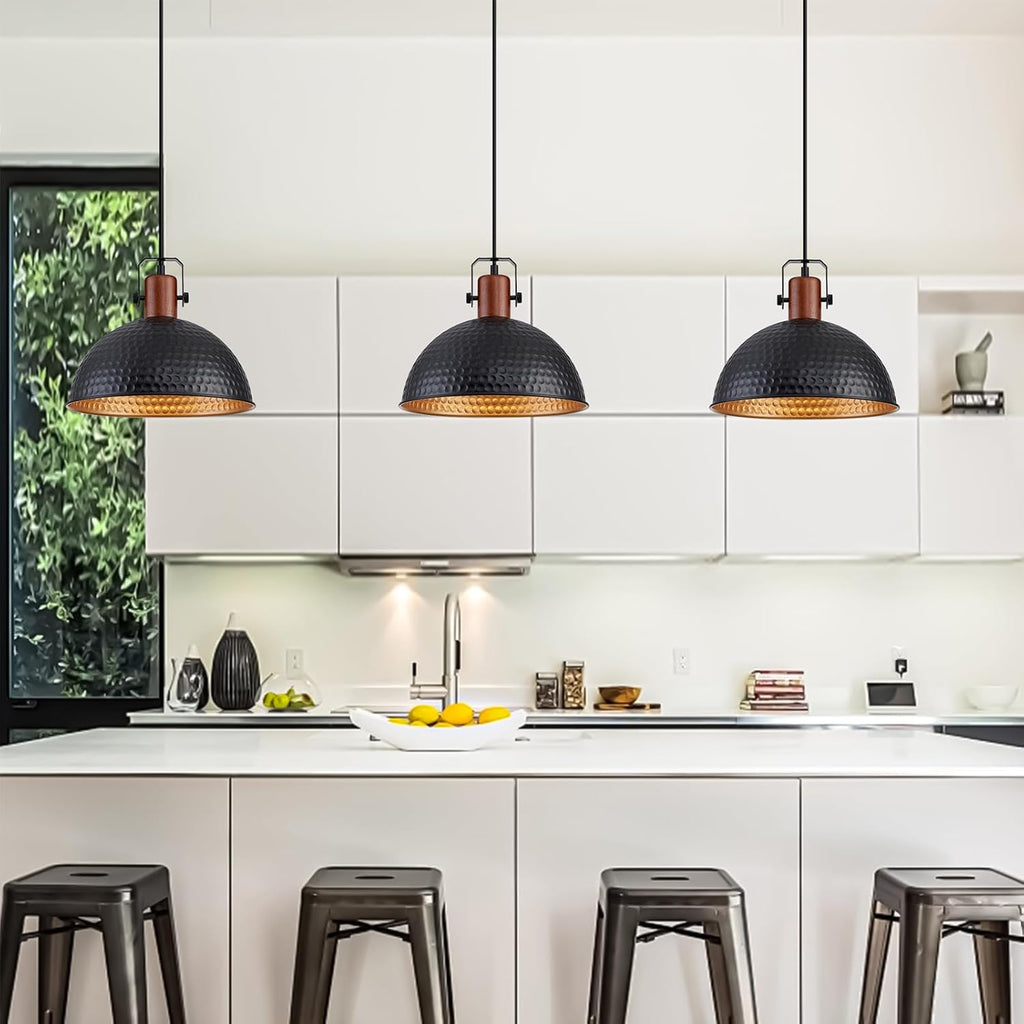 Industrial Hammered Dome Pendant Lights 2-Pack