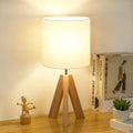 Wood Tripod Boho Table Lamp