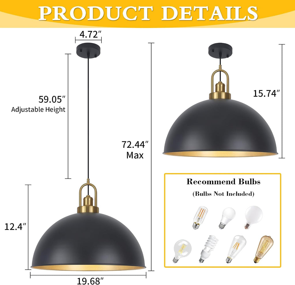 Farmhouse Large Dome Pendant Light