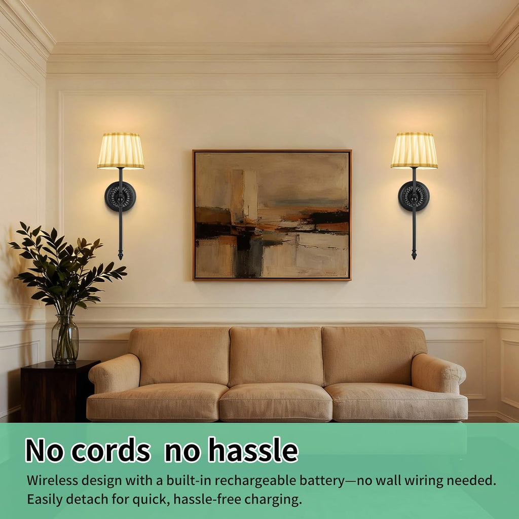 2-Pack RGB Wireless Fabric Wall Sconces