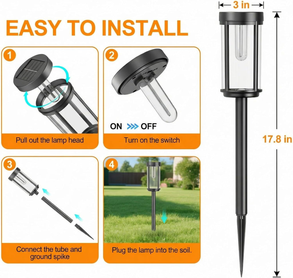 12-Pack Warm White Solar Stake Lights