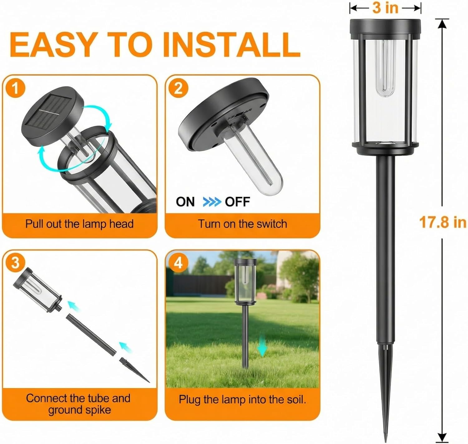 12-Pack Warm White Solar Stake Lights