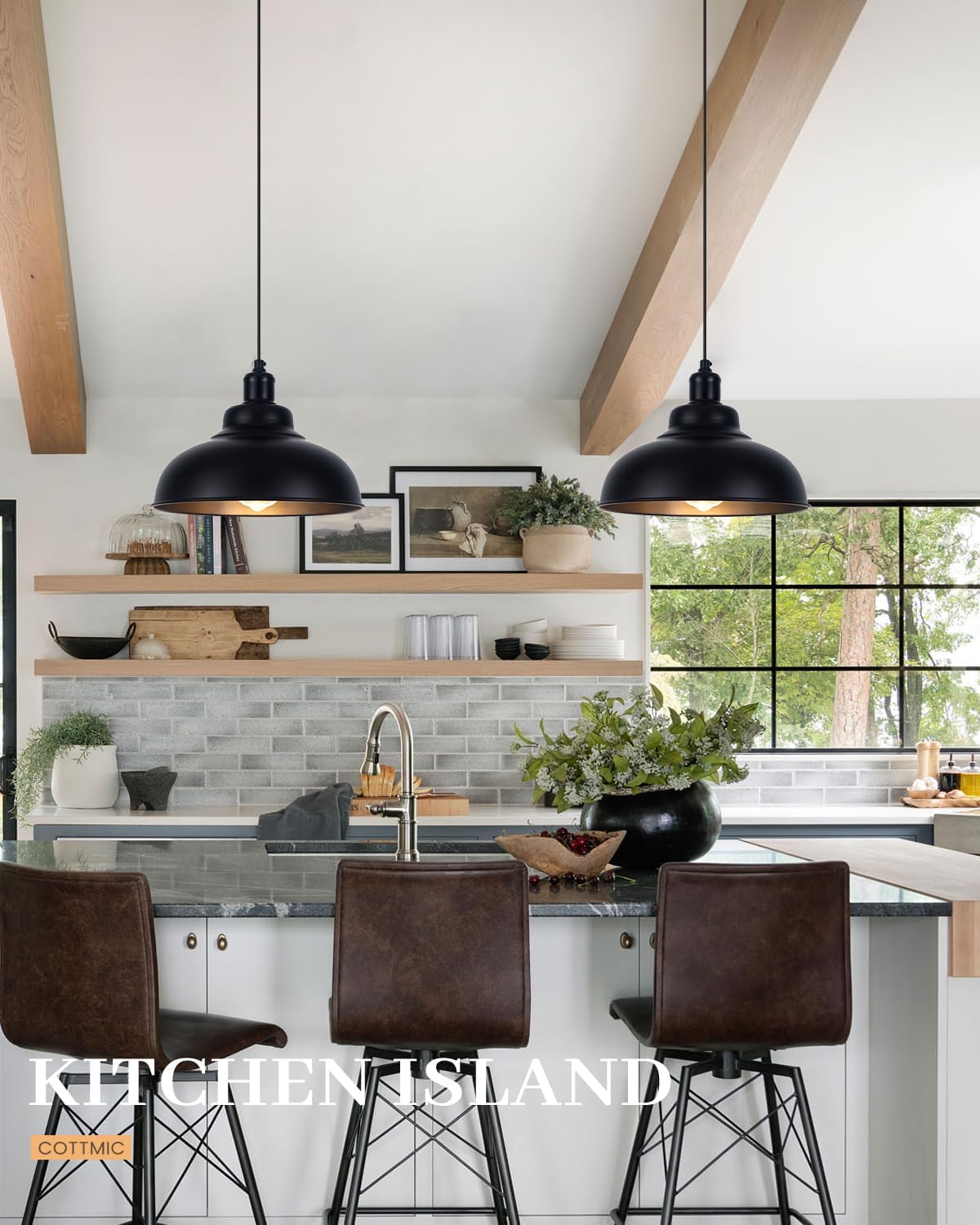2-Light Farmhouse Adjustable Pendant Light