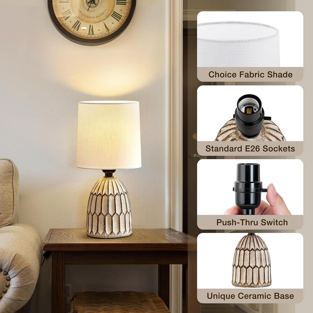 Boho Farmhouse Ceramic Table Lamp