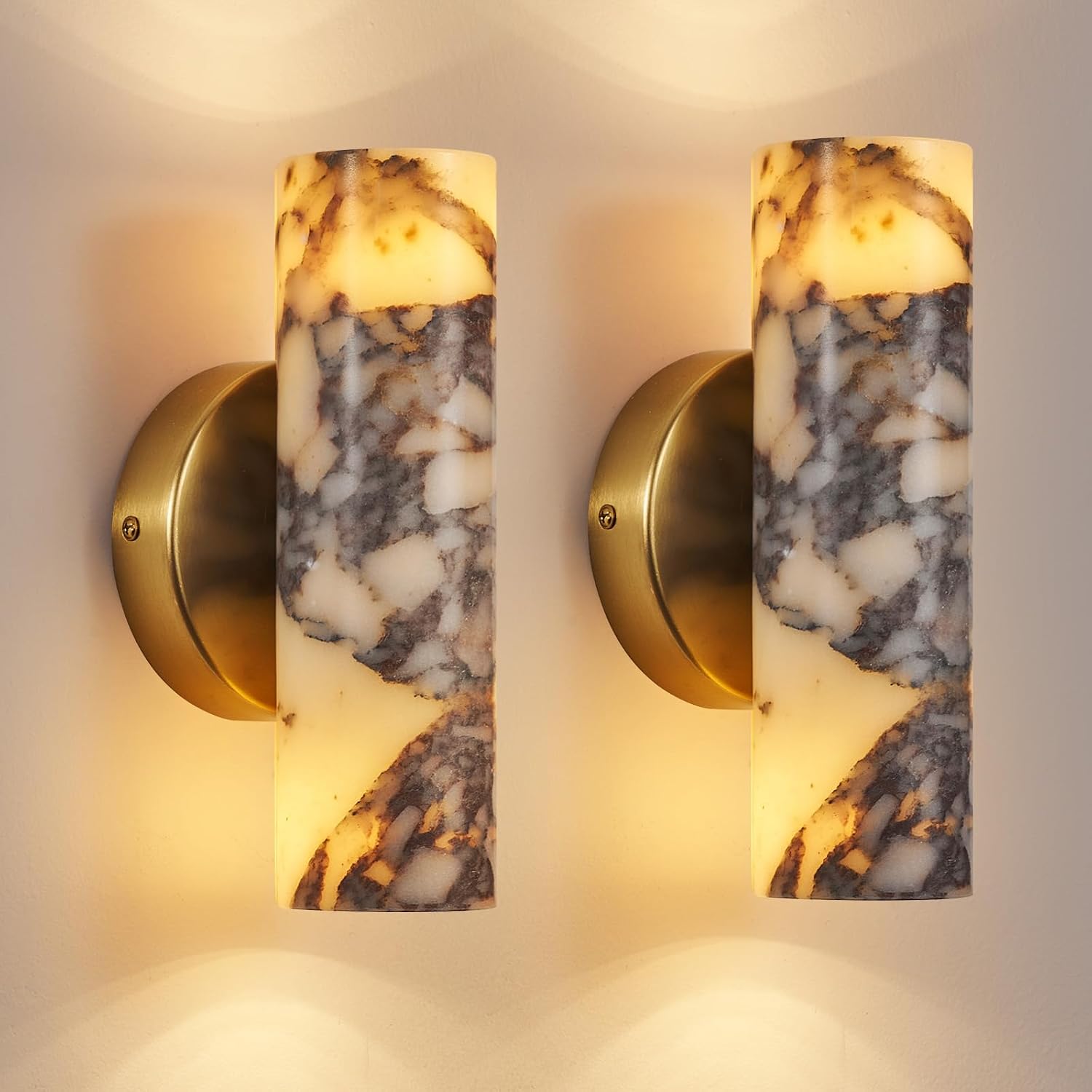 2-Pack Marble Alabaster Wall Sconces