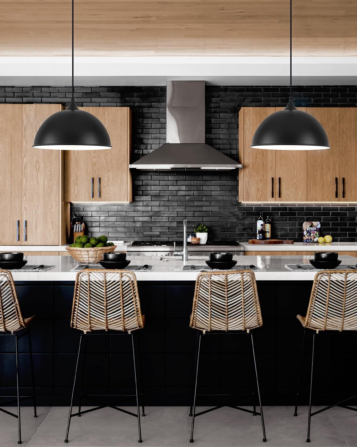 2-Pack Farmhouse Dome Pendant Lights