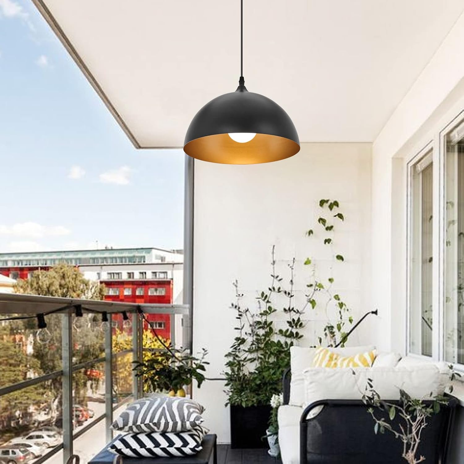 3-Pack Vintage Industrial Dome Pendant Lights