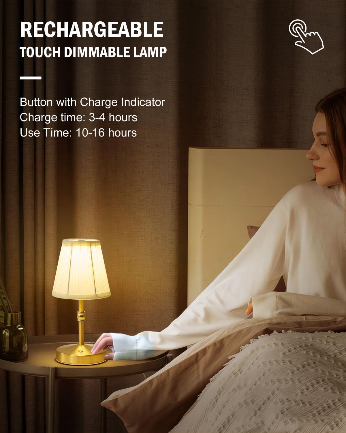 Gold Vintage Rechargeable Mini Table Lamp