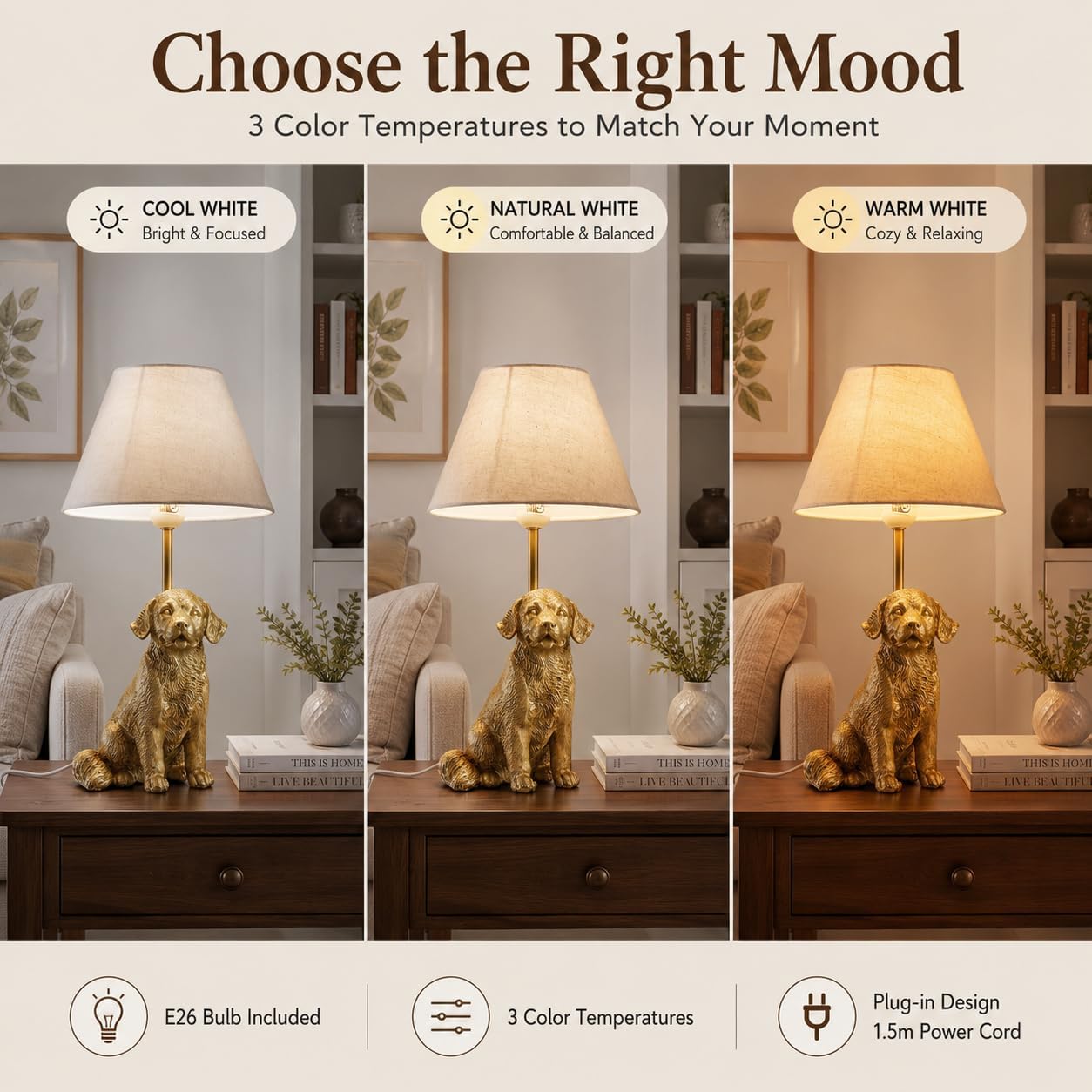 Golden Retriever Dog Decor Table Lamp