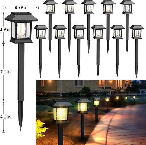 12-Pack Solar Pathway Garden Lights