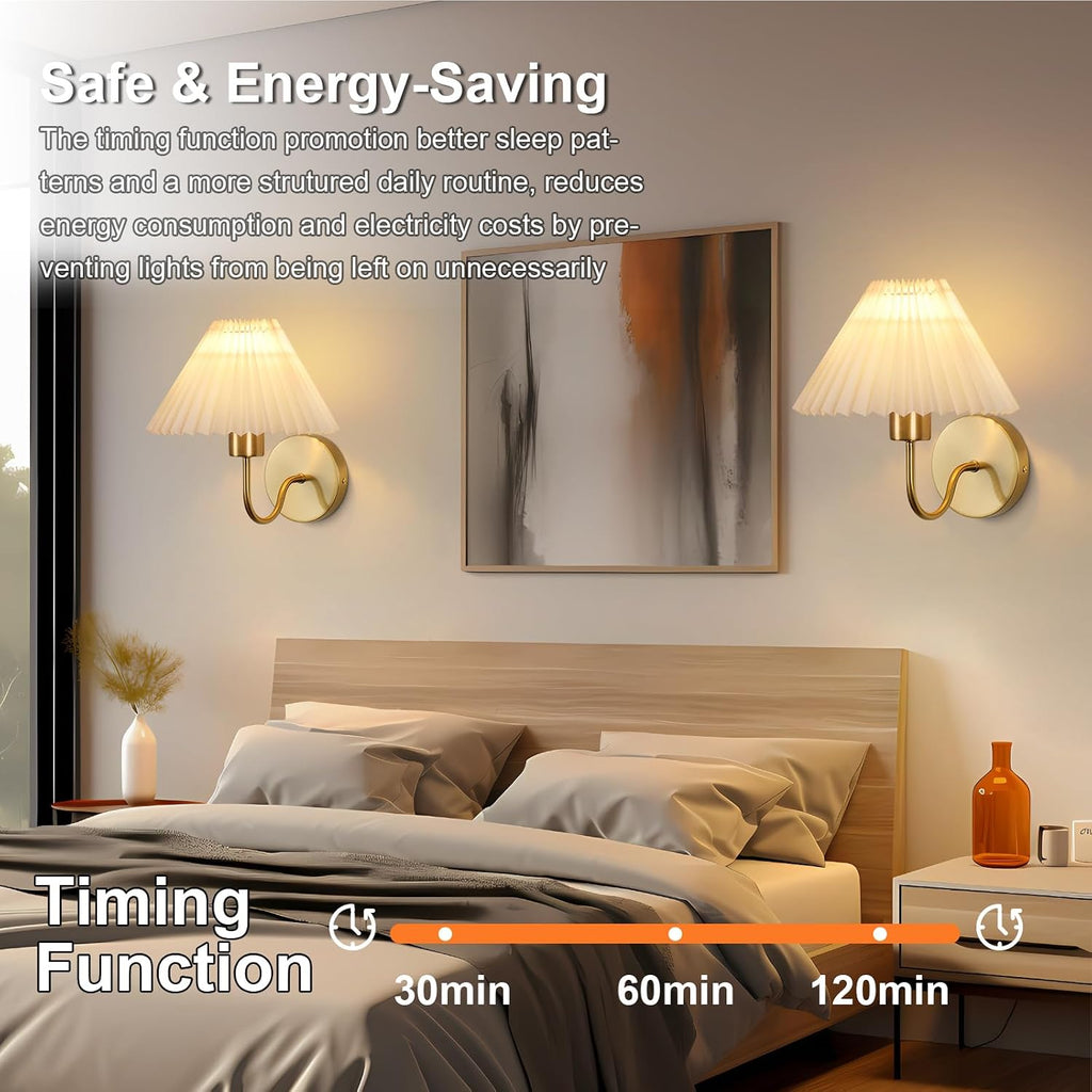 2-Pack RGB Classic Gold Wall Sconces