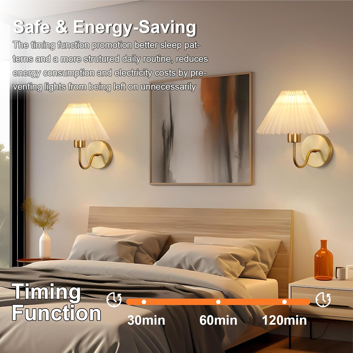 2-Pack RGB Classic Gold Wall Sconces