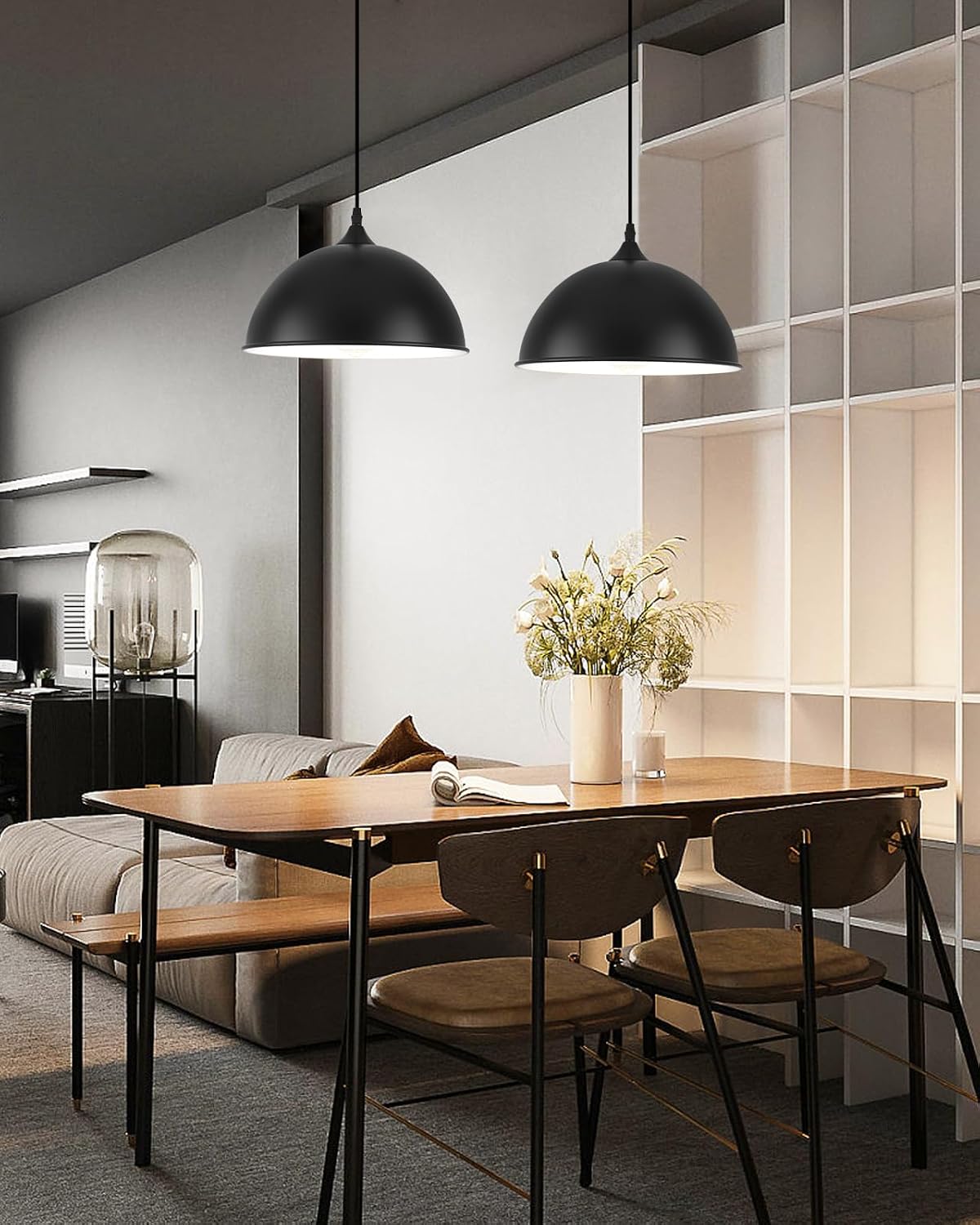 2-Pack Farmhouse Dome Pendant Lights