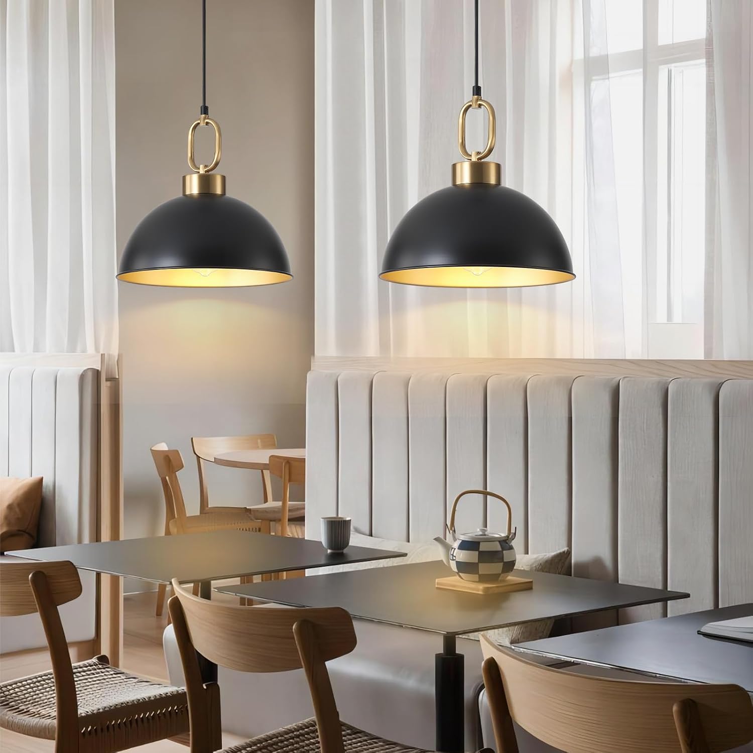 2-Pack Adjustable Dome Pendant Lights