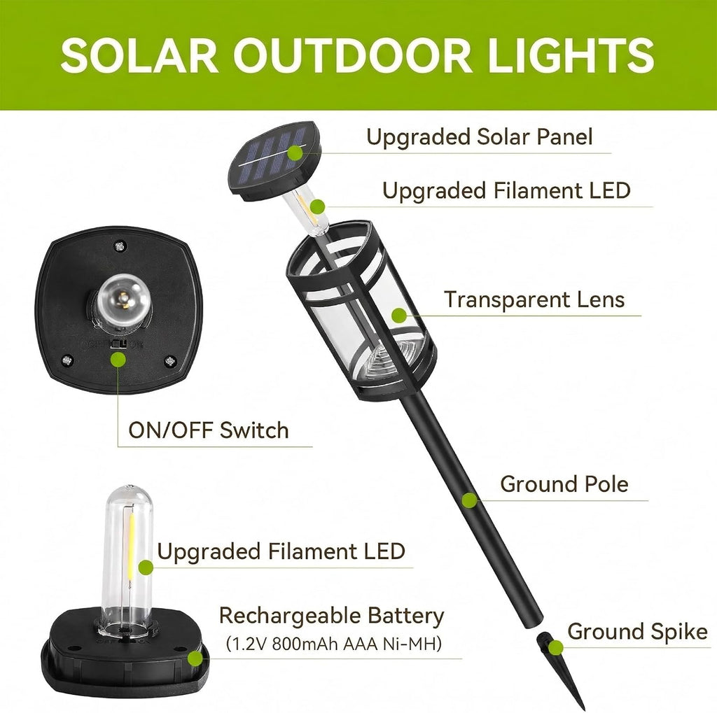 12-Pack Edison Solar Pathway Lights