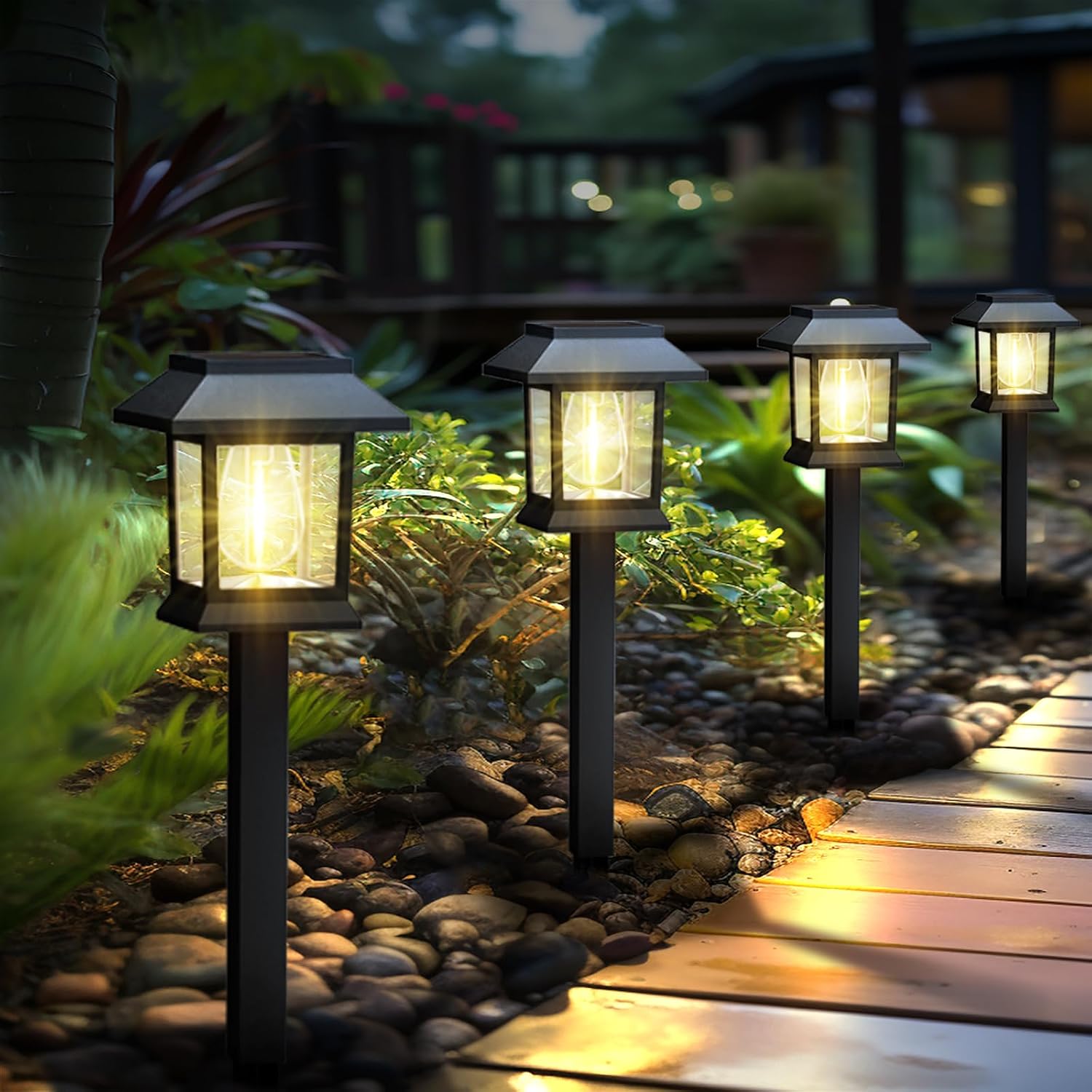 12-Pack Solar Pathway Garden Lights