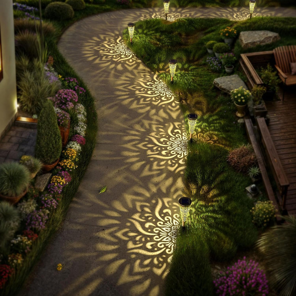6-Pack Mandala Solar Garden Path Lights