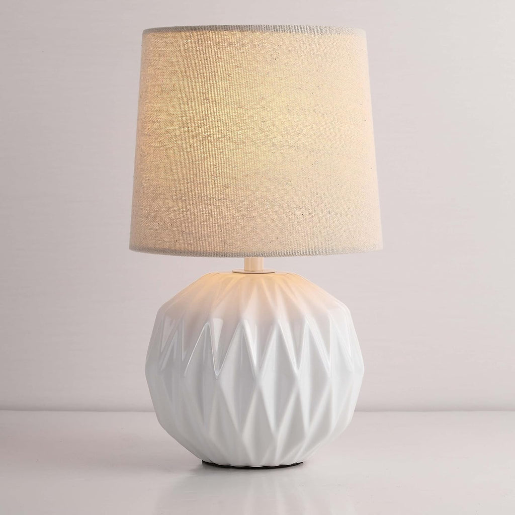 White Ceramic Textured Table Lamp