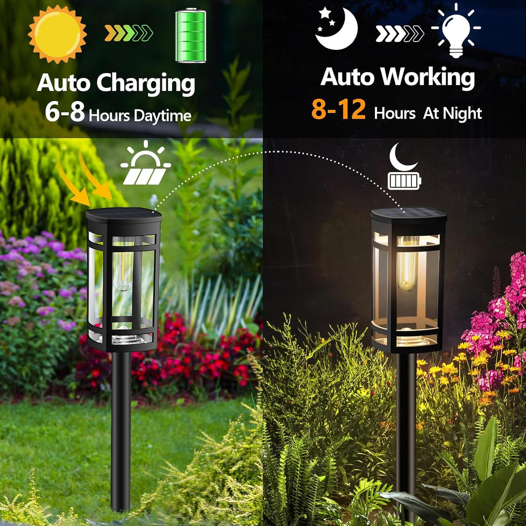 12-Pack Edison Solar Pathway Lights
