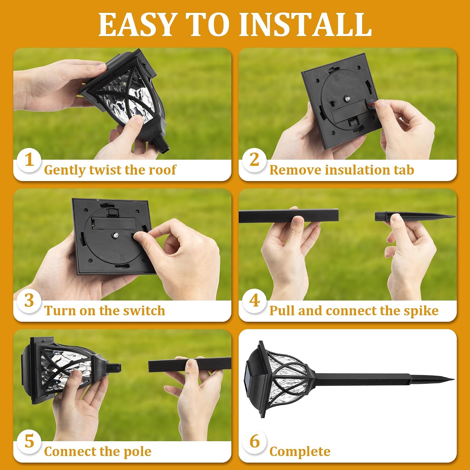6-Pack Waterproof Solar Garden Lights