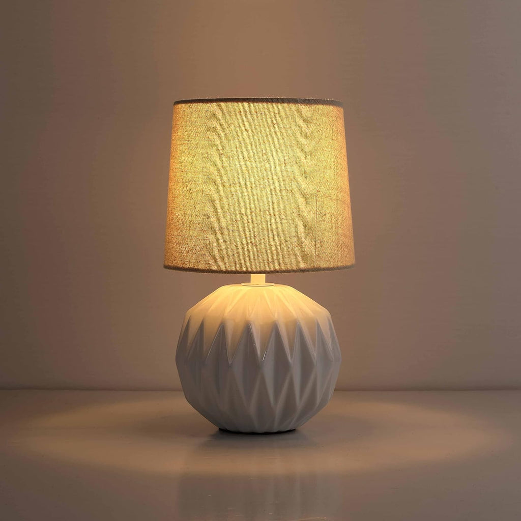 White Ceramic Textured Table Lamp