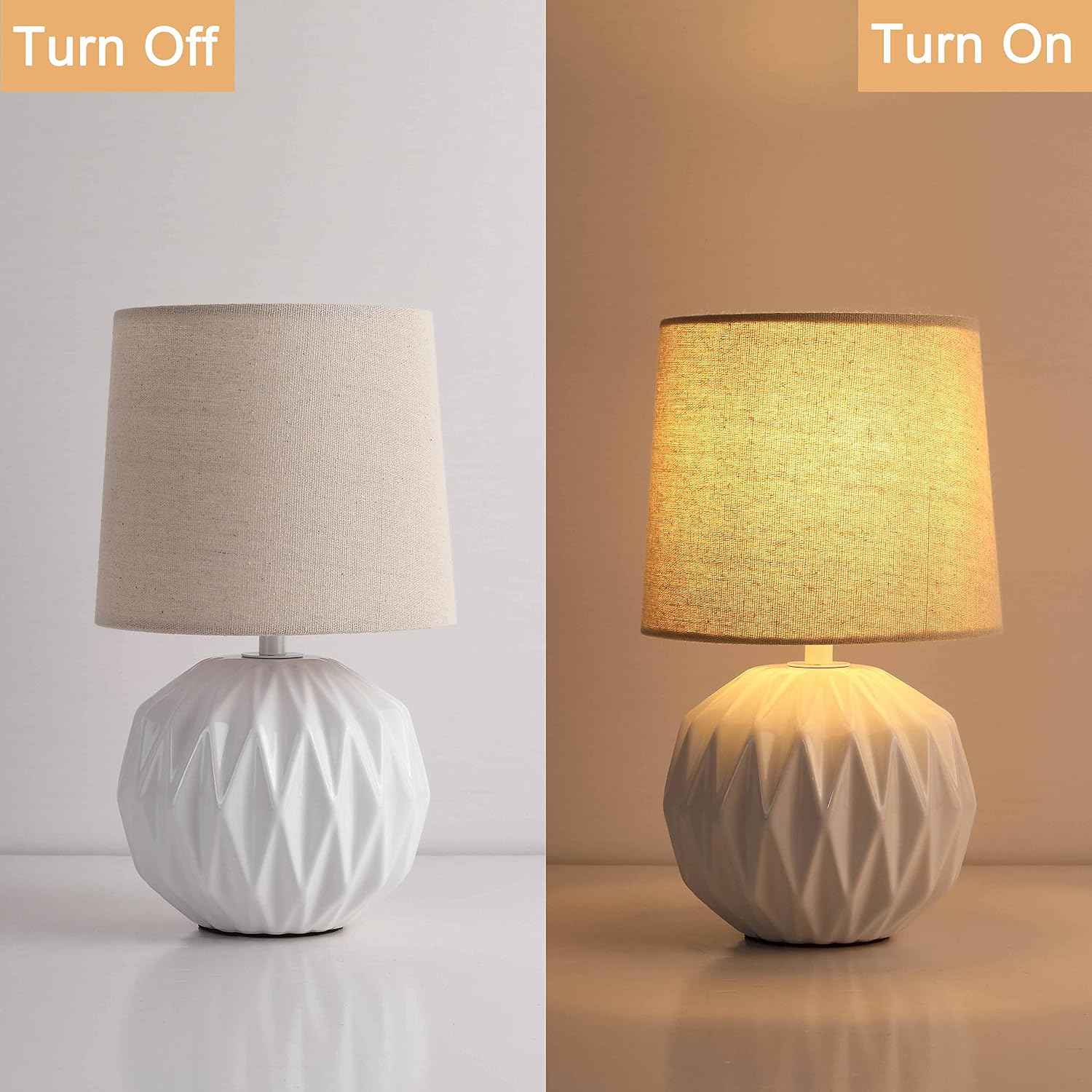 White Ceramic Textured Table Lamp