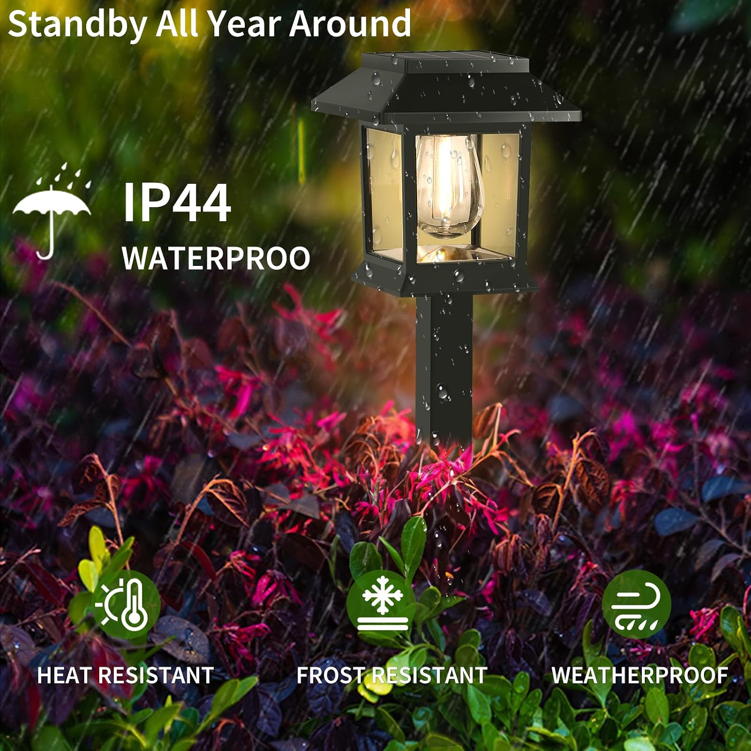 12-Pack Solar Pathway Garden Lights