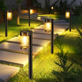 10-Pack Metal Glass Solar Pathway Lights