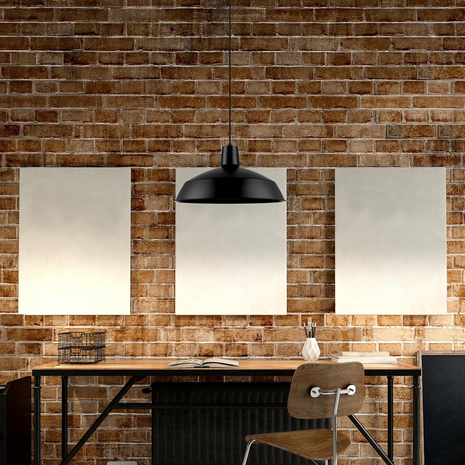 Industrial Matte Black Warehouse Pendant Light